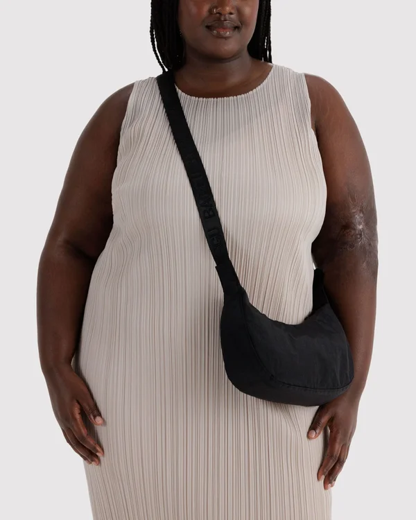 Small Nylon Crescent Bag - Black - Material: heavyweight-nylon