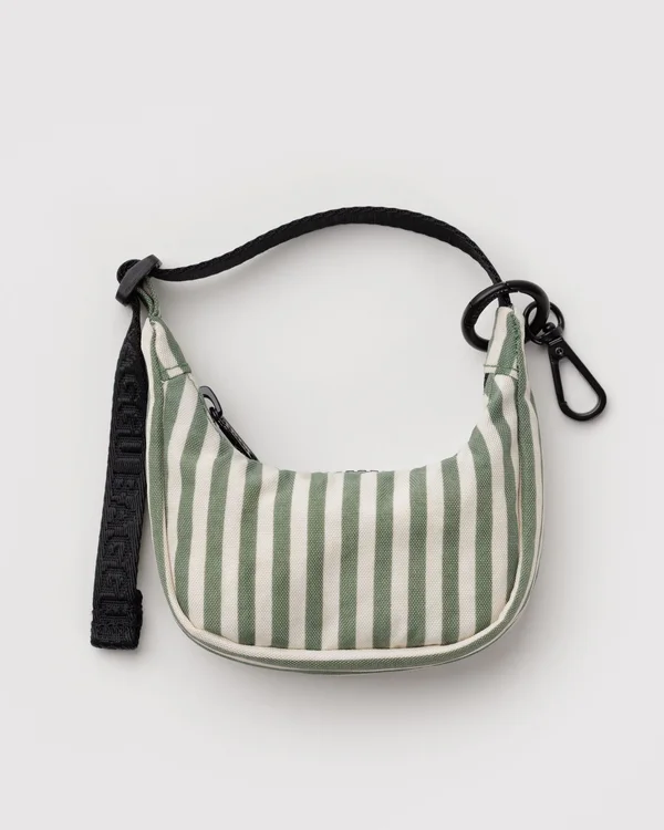 Crescent Bag Charm - Sage Stripe - Size: OS