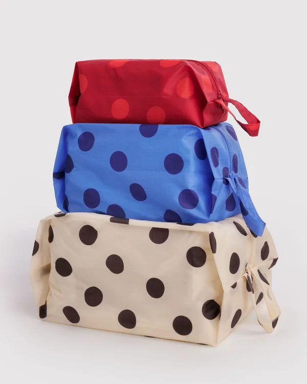 3D Zip Set - Polka Dot Mix - Material: ripstop-nylon