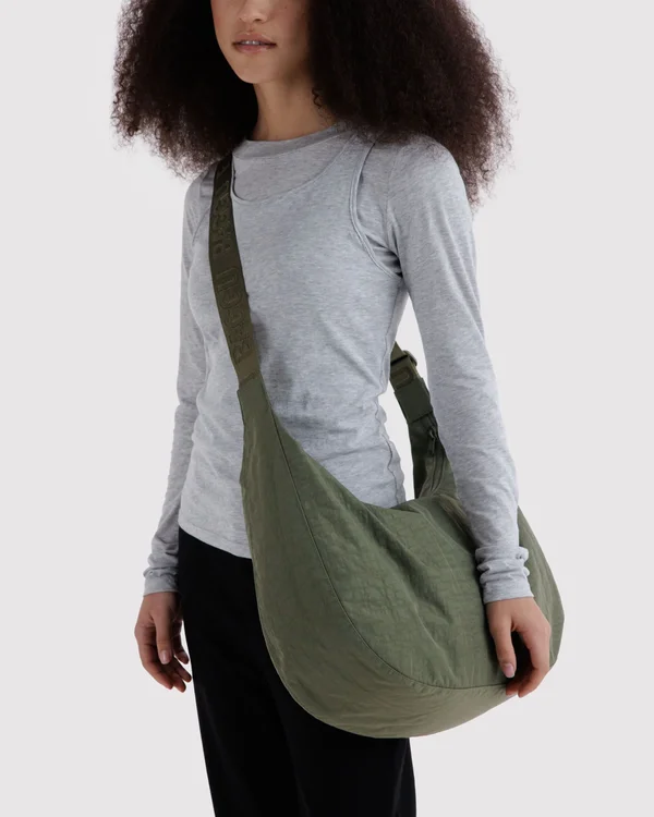 Large Nylon Crescent Bag - Caper - Size: OS