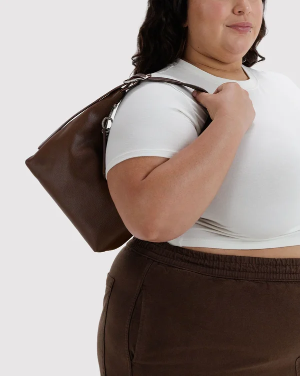Mini Recycled Leather Shoulder Bag - Brown - Size: OS
