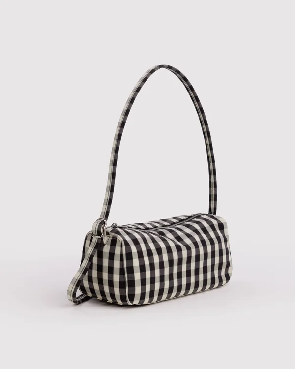 Nylon Loaf Bag - Black And Cream Gingham - Material: heavyweight-nylon