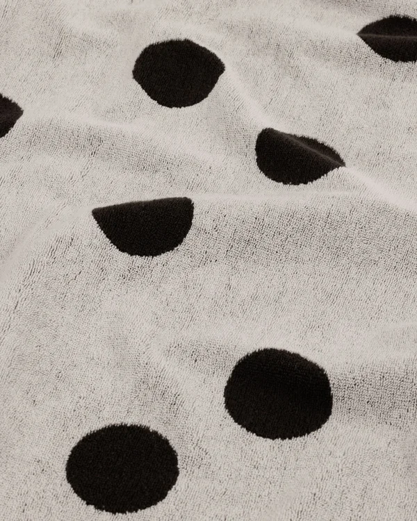 Bath Towel - Cream and Black Polka Dot - Size: OS