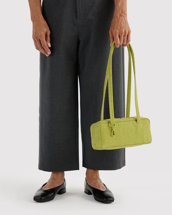 Small Nylon Bowler Bag - Chartreuse
