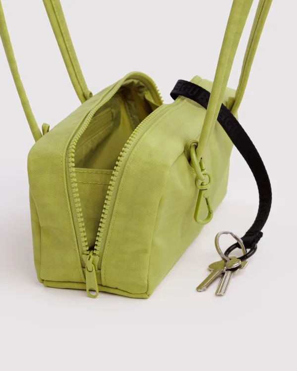 Small Nylon Bowler Bag - Chartreuse