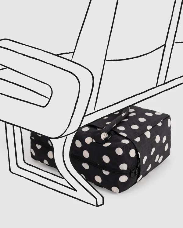 Small Cloud Carry-On - Black And Cream Polka Dot