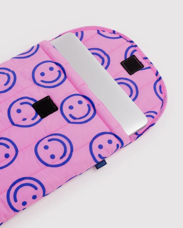 Puffy Laptop Sleeve 16" - Pop Pink Happy - Size: OS