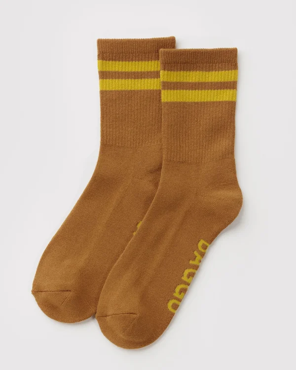 Ribbed Sock - Toffee Stripe - Material: organic-cotton